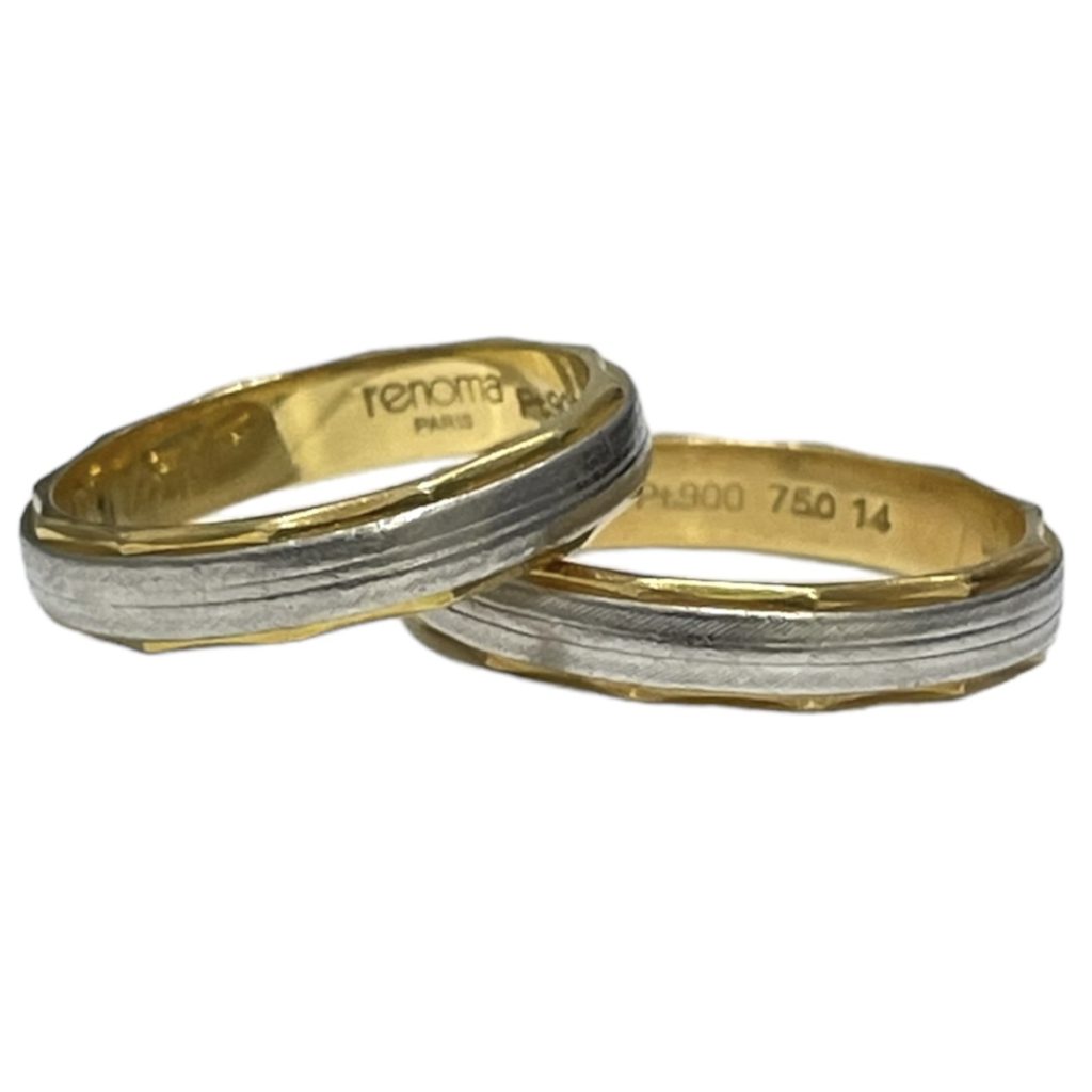 K18/Pt900】ペアコンビリング 結婚指輪 金 プラチナの買取実績 | 買取
