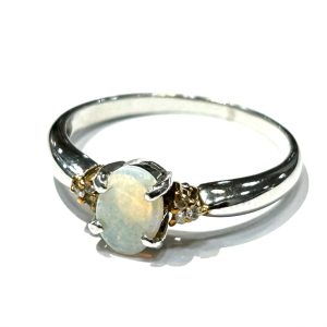 K14WG オパール1.3ct＆メレダイヤ0.4ct付きリングの買取実績 | 買取