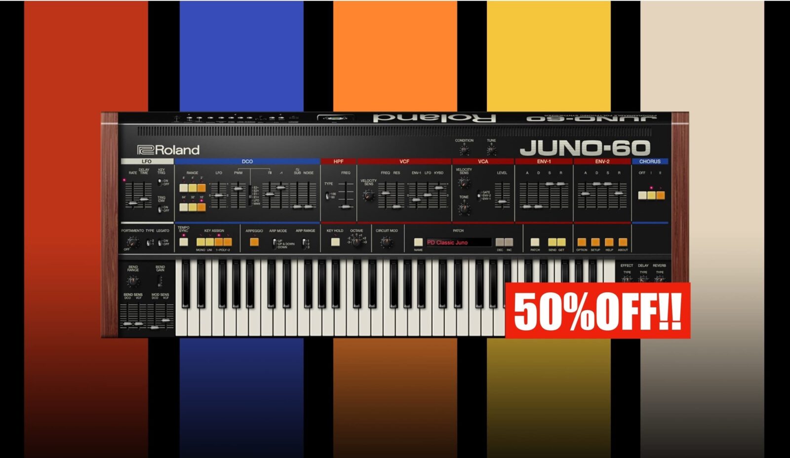 Roland『JUNO-60』80年代の名機をACB技術で再現したシンセプラグイン