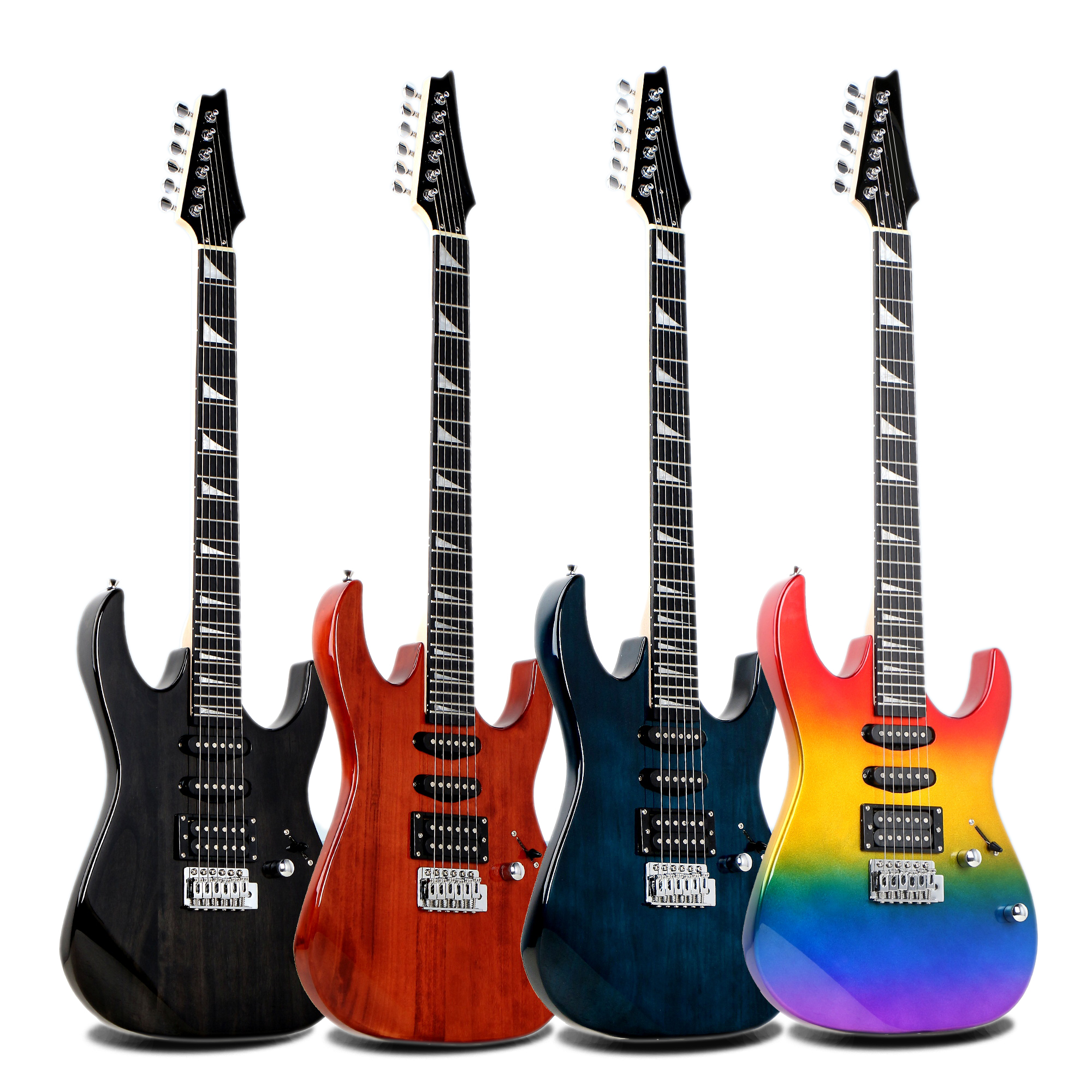 ホールセール チャイナ製 24フレット カラフルレインボーエレキギター