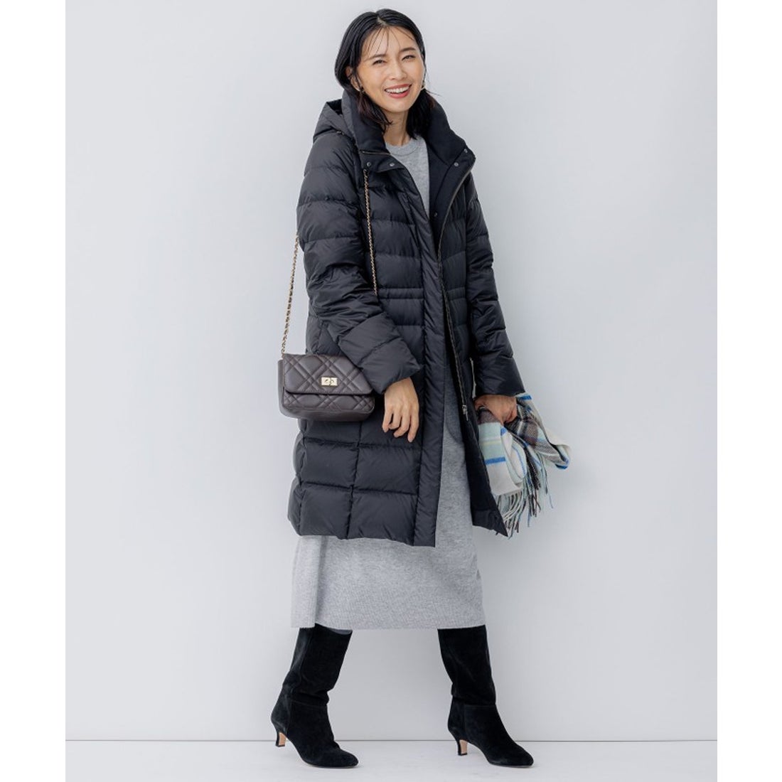 ニジュウサンク 23区 【洗える】シレータフタ ロング ダウンコート