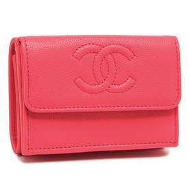 シャネル CHANEL 三つ折り財布 ミニ財布 CCマーク ココマーク ピンク