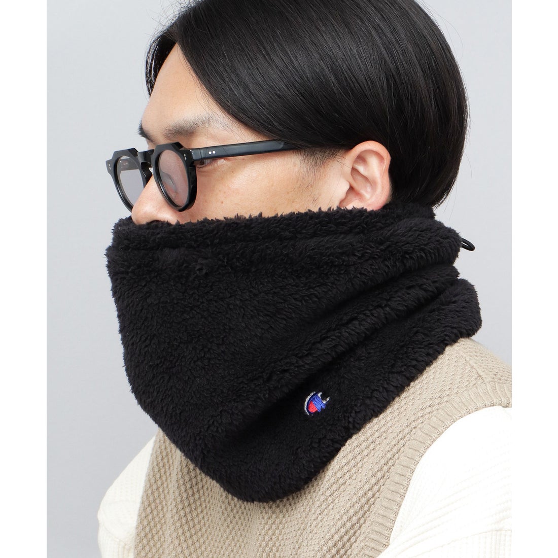 チャンピオン Champion ネックウォーマー ボア （ネイビー） -靴