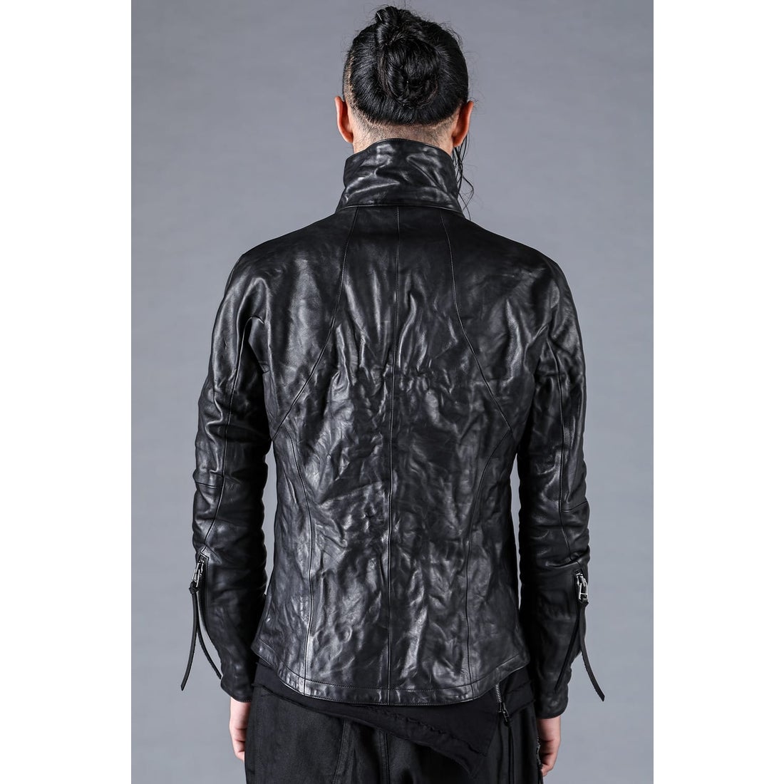 ディーハイゲン D.HYGEN Horse Leather High Neck Jacket （BLACK