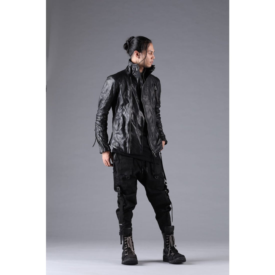 ディーハイゲン D.HYGEN Horse Leather High Neck Jacket （BLACK