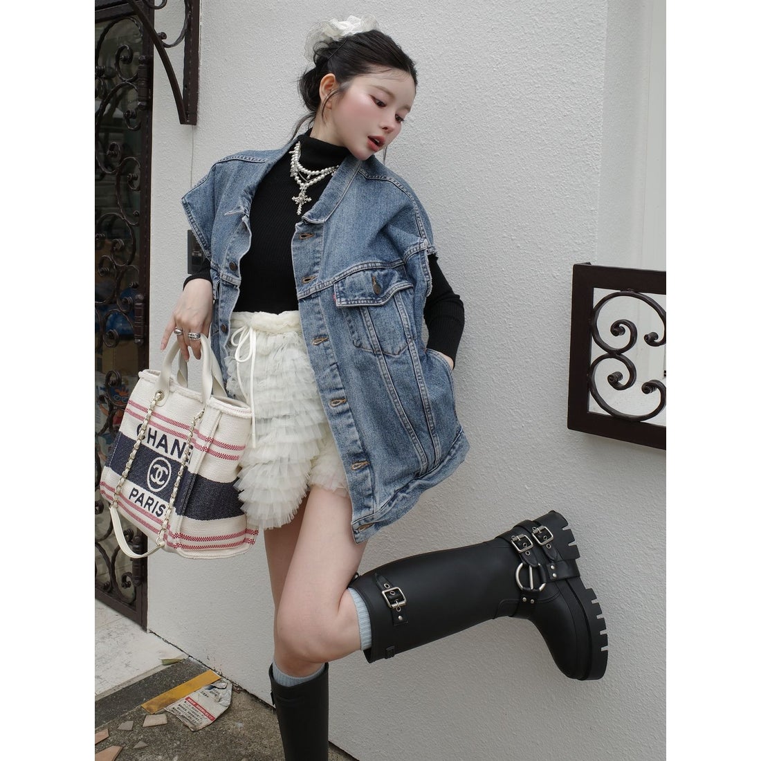 ダーリッチ Darich ハーネスラバーブーツ （ブラック） - ファッション