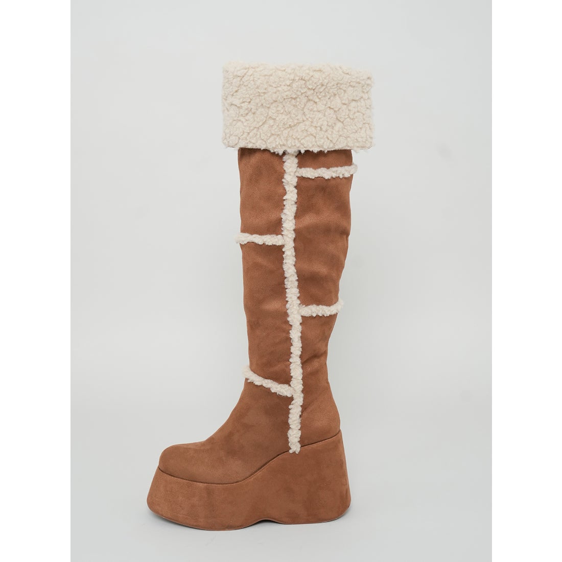 ダーリッチ Darich フェイクムートンニーハイブーツ （アイボリー