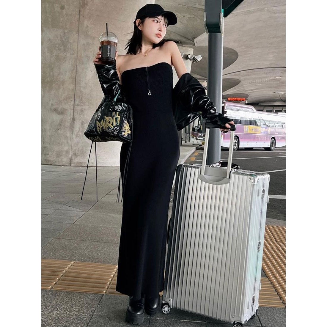 ダーリッチ Darich ロングブリムロゴキャップ （ブラック