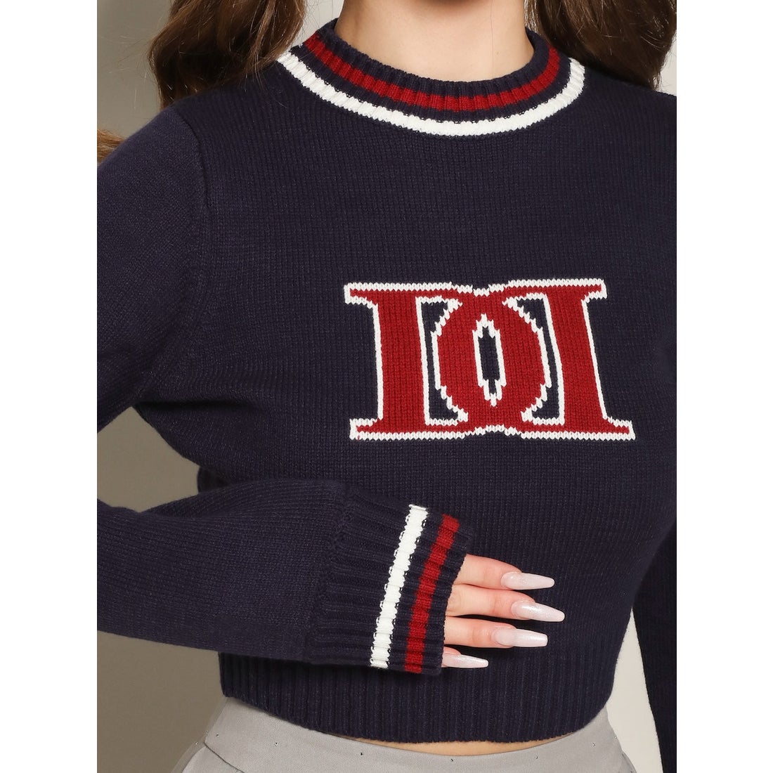 ダーリッチ Darich レトロDDロゴニットトップス （グレー