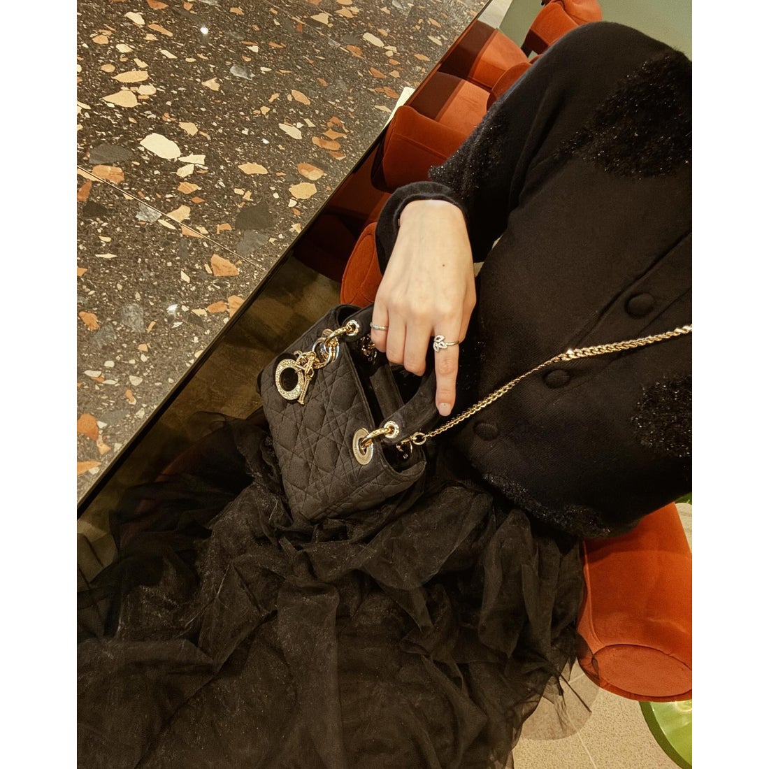 ダーリッチ Darich ボリュームチュールラッフルスカート （ブラック