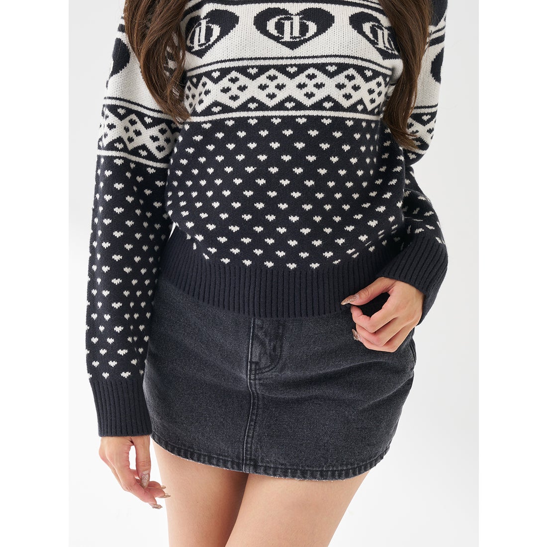 ダーリッチ Darich DDアーガイルニットトップス （ブラック