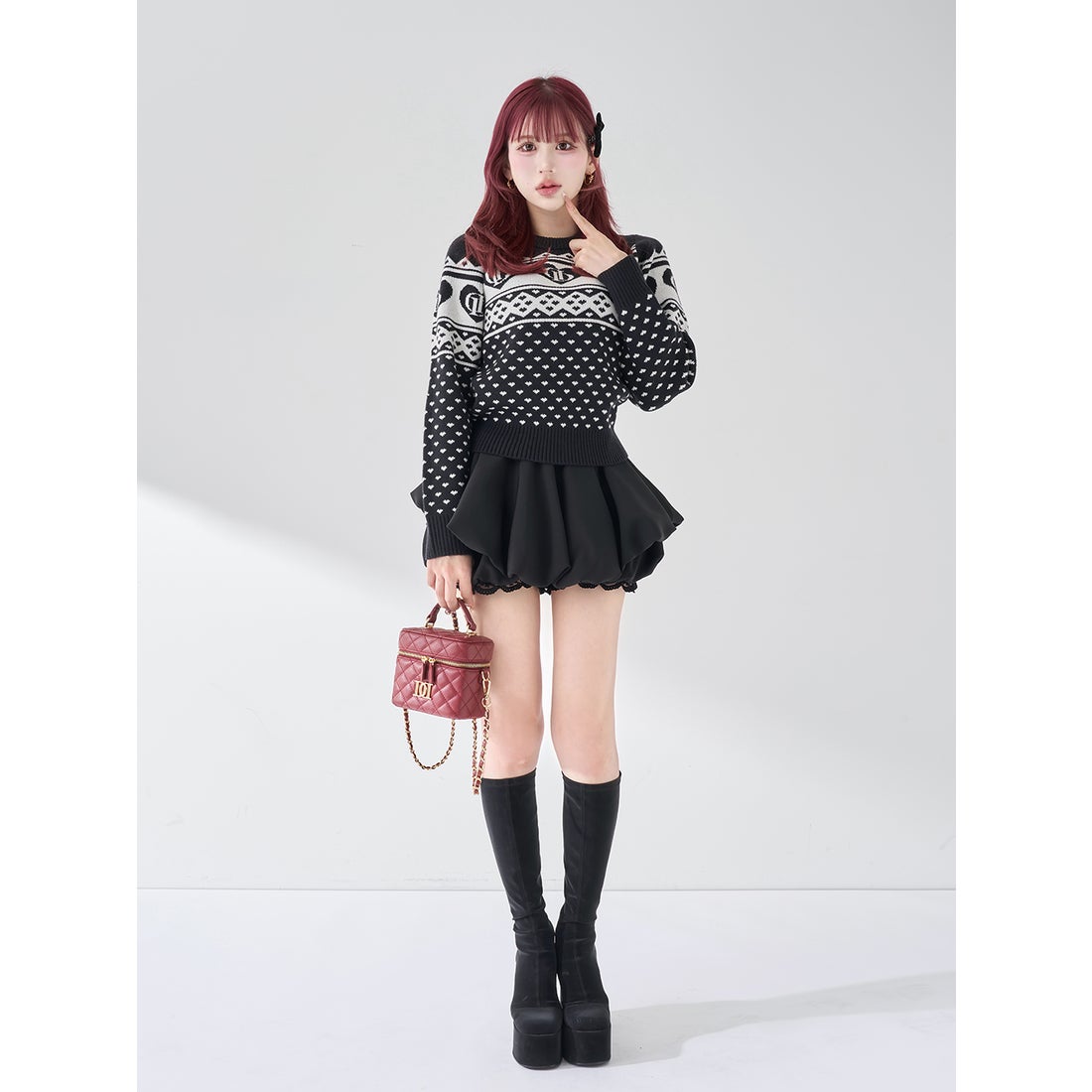 ダーリッチ Darich DDアーガイルニットトップス （サックス