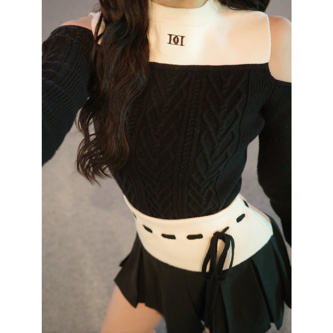 ダーリッチ Darich ショルダーオープンニットセットアップ （ブラック