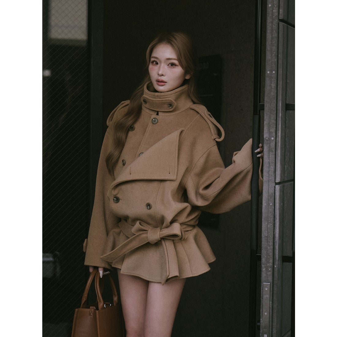 ダーリッチ Darich ドロップショルダージャケットコート （キャメル