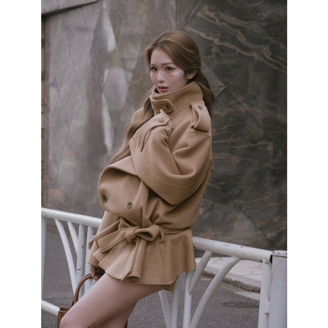 ダーリッチ Darich ドロップショルダージャケットコート （キャメル