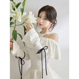 ダーリッチ Darich ベルスリーブフリルニットトップス （ピンク