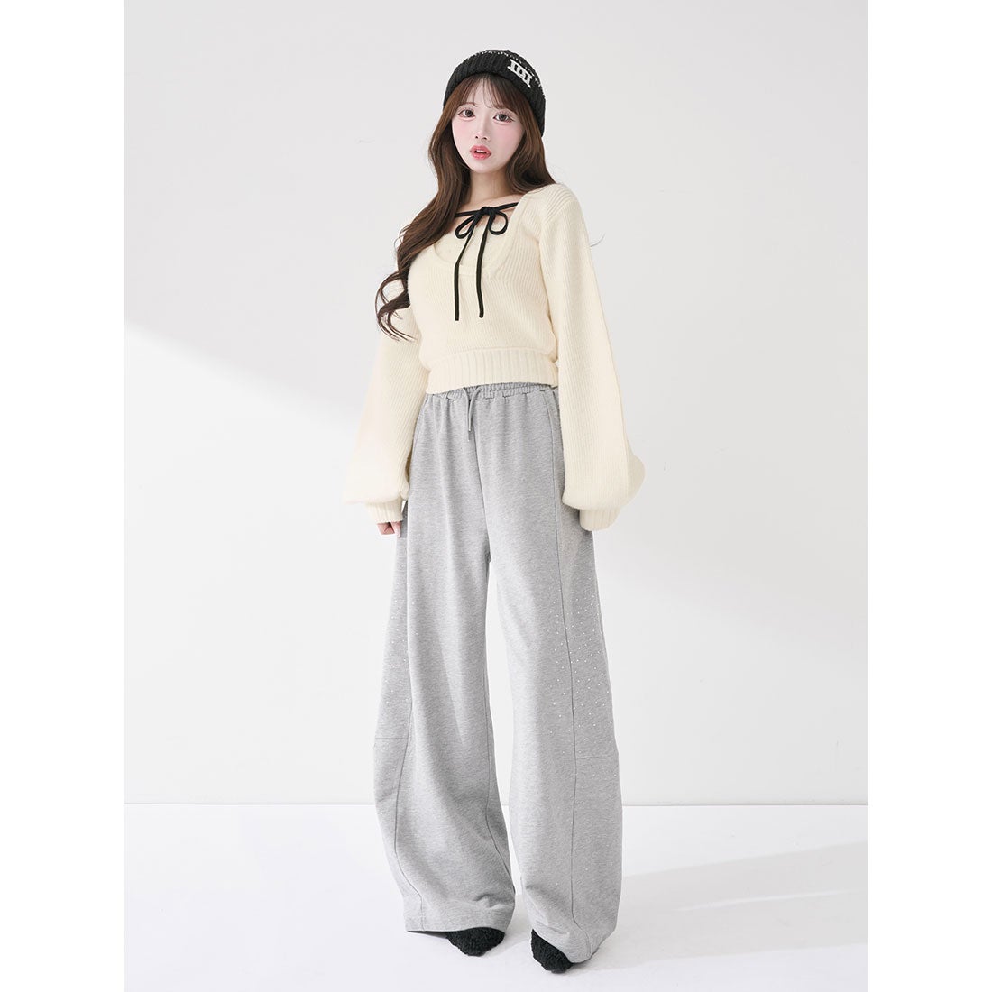 ダーリッチ Darich アシメレイヤードニットトップス （アイボリー