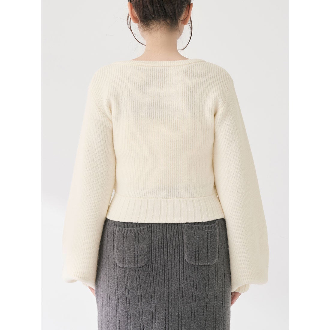 ダーリッチ Darich アシメレイヤードニットトップス （グレー