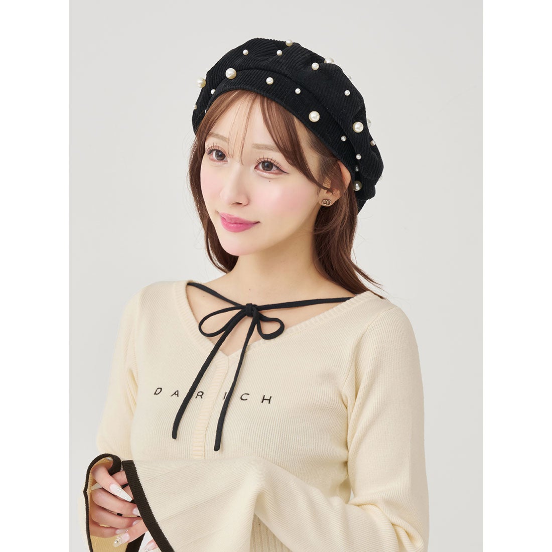 ダーリッチ Darich ウエストオープンリボンデザインニットミニ