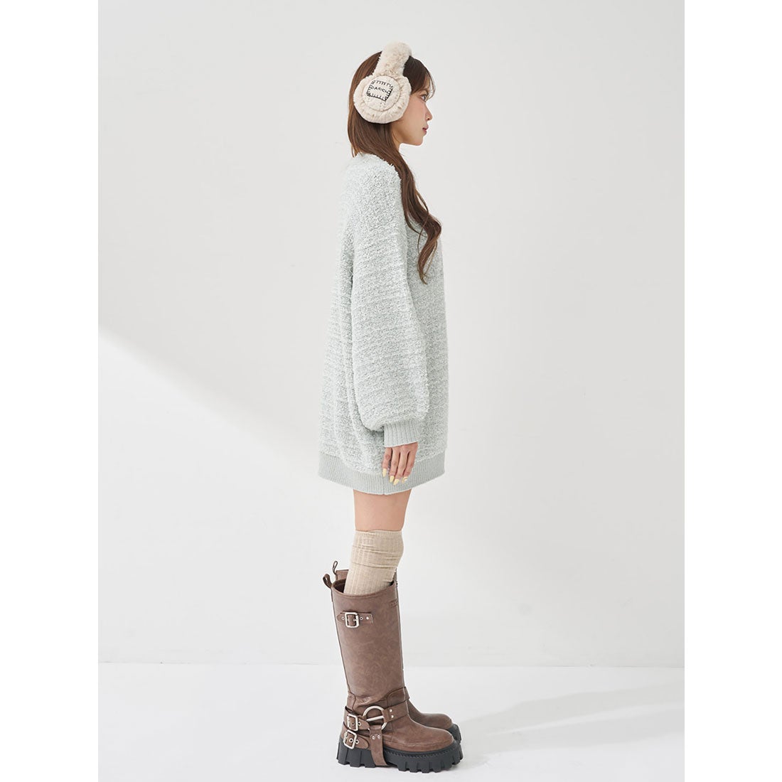 ダーリッチ Darich DDロゴツイードニットプルオーバー （ピンク