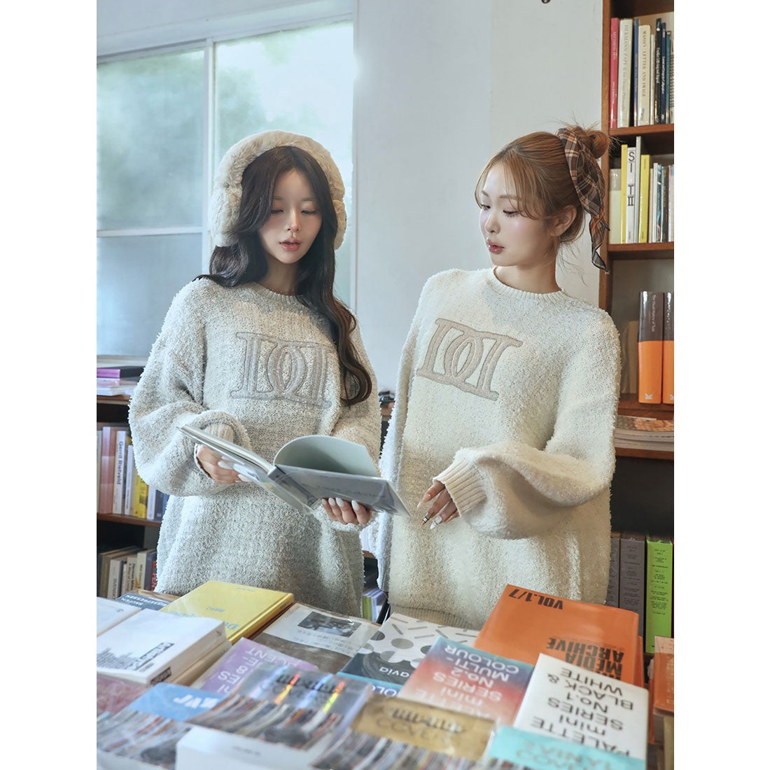 ダーリッチ Darich DDロゴツイードニットプルオーバー （ホワイト