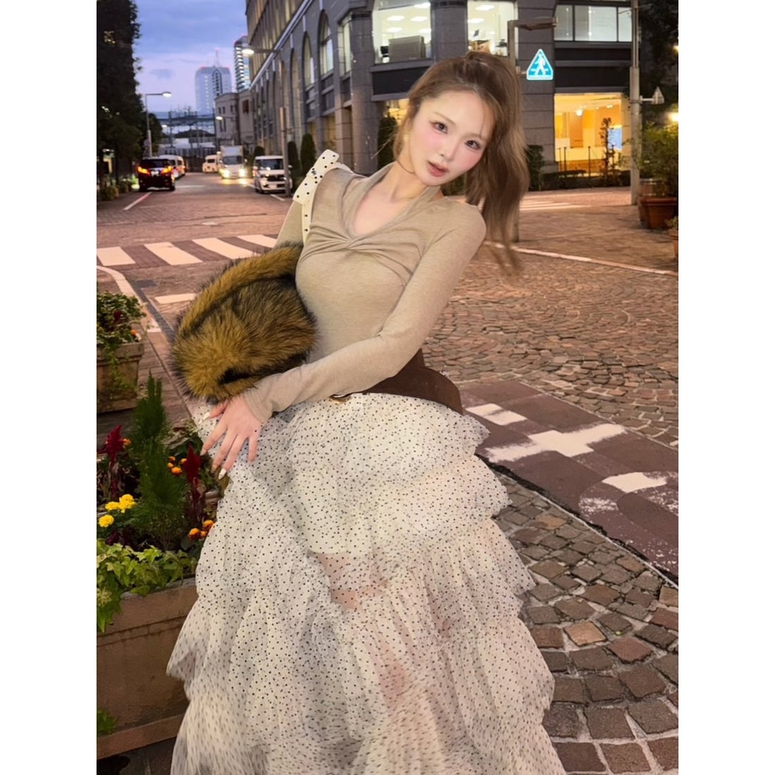 ダーリッチ Darich ボリュームアシメチュールロングスカート