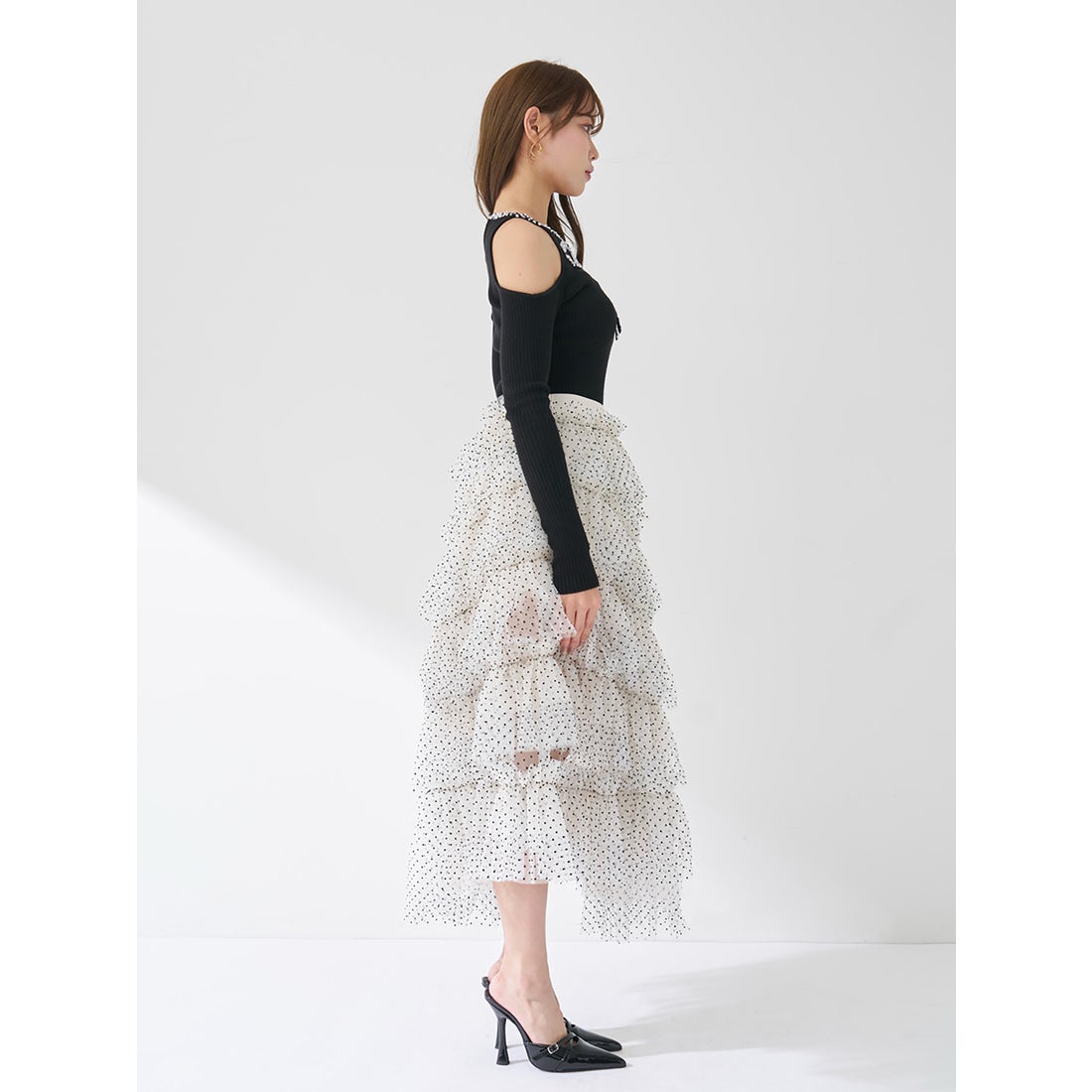 ダーリッチ Darich ボリュームアシメチュールロングスカート