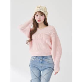 ダーリッチ Darich リボンビジューアメスリニットトップス