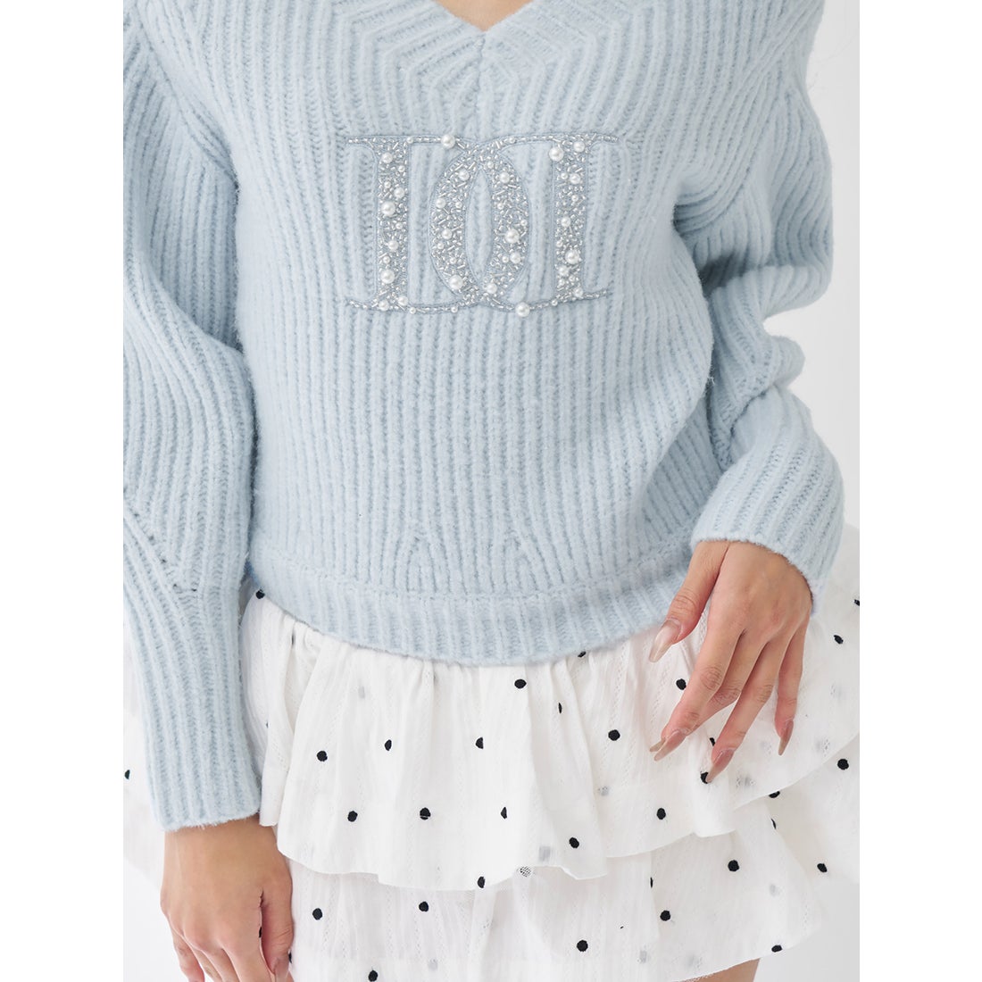 ダーリッチ Darich ファンシービーズDDロゴボリュームニットトップス