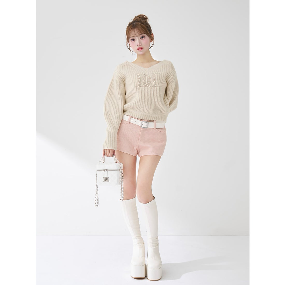 ダーリッチ Darich ファンシービーズDDロゴボリュームニットトップス