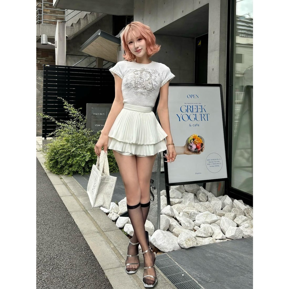 ダーリッチ Darich DRビジューフラワーニットトップス （ピンク