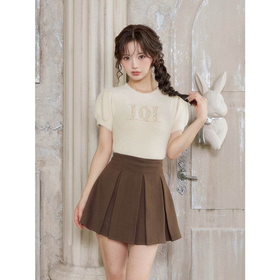 ダーリッチ Darich ファンシービーズDDロゴニットトップス （グレー