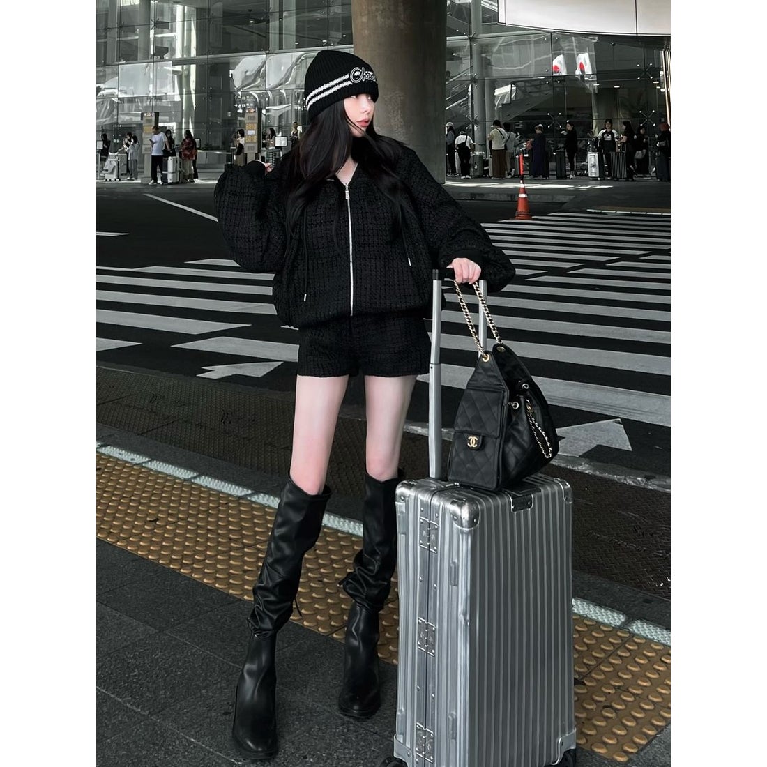 ダーリッチ Darich ツイードカーゴセットアップ （ブラック