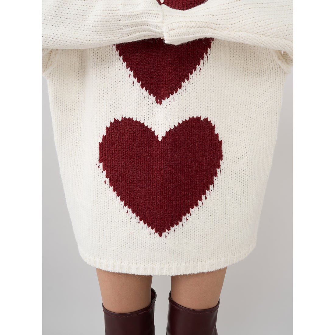 ダーリッチ Darich ハートロゴローゲージニットチュニック （ブラウン