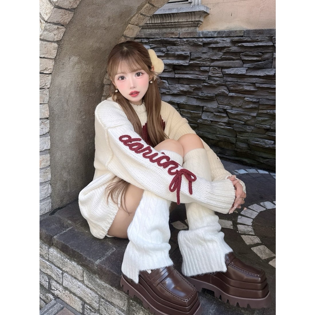 ダーリッチ Darich ハートロゴローゲージニットチュニック