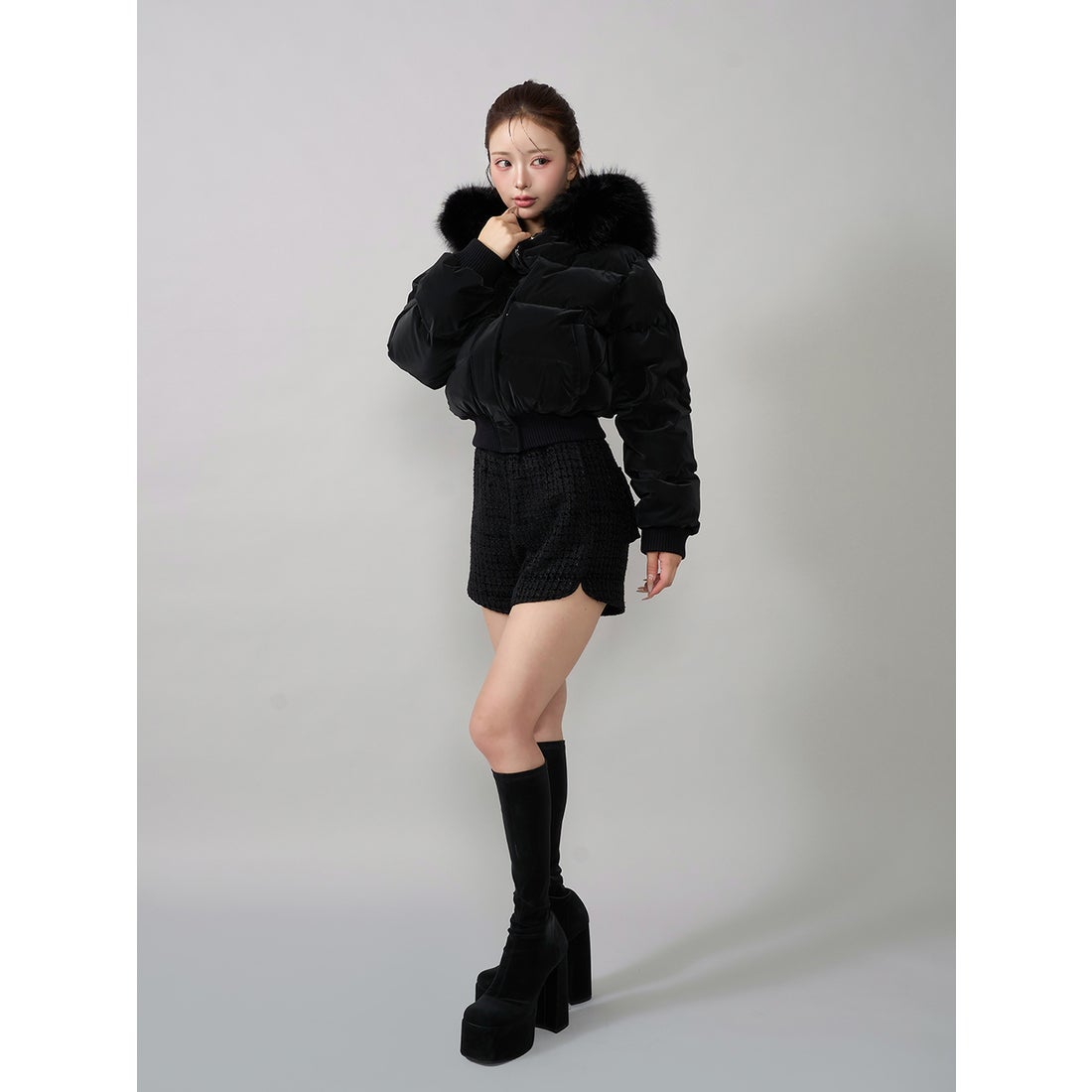 ダーリッチ Darich レディショートダウンジャケット （ブラック