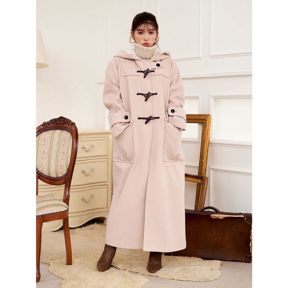 ダーリッチ Darich BIGカラーダッフルコート （アイボリー） -靴