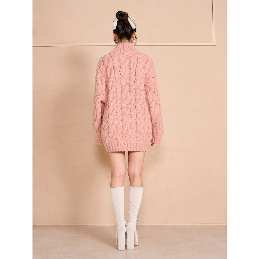 ダーリッチ Darich ビッグケーブルニットトップス （ピンク