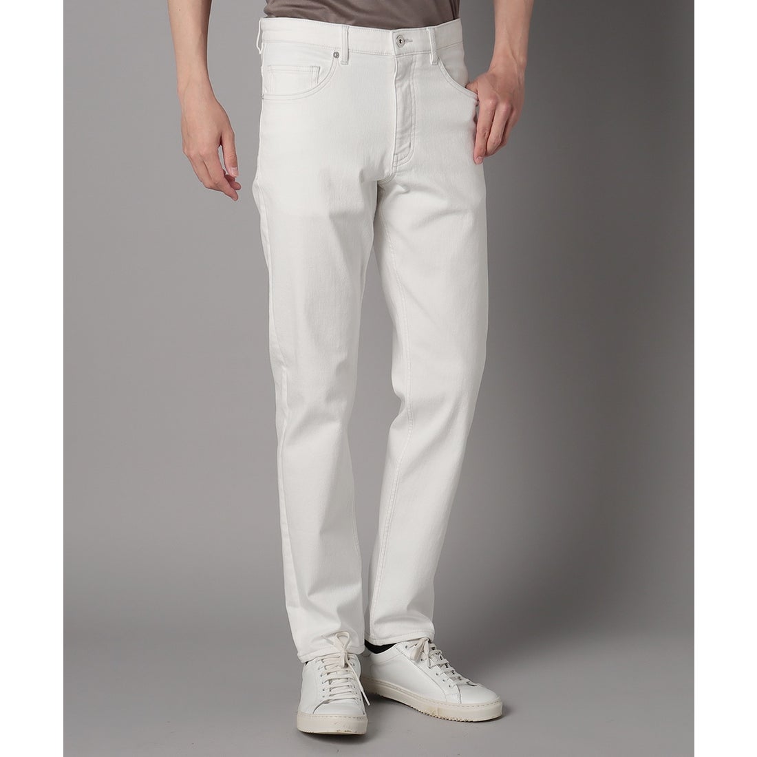 ストレッチホワイトデニムパンツ （ホワイト） -D'URBAN | ダーバン