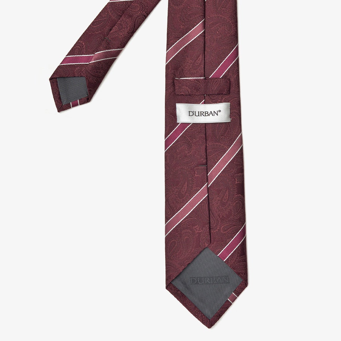 ボルドーボタニカルペーズリーネクタイ＆チーフBOX （ボルドー） -D