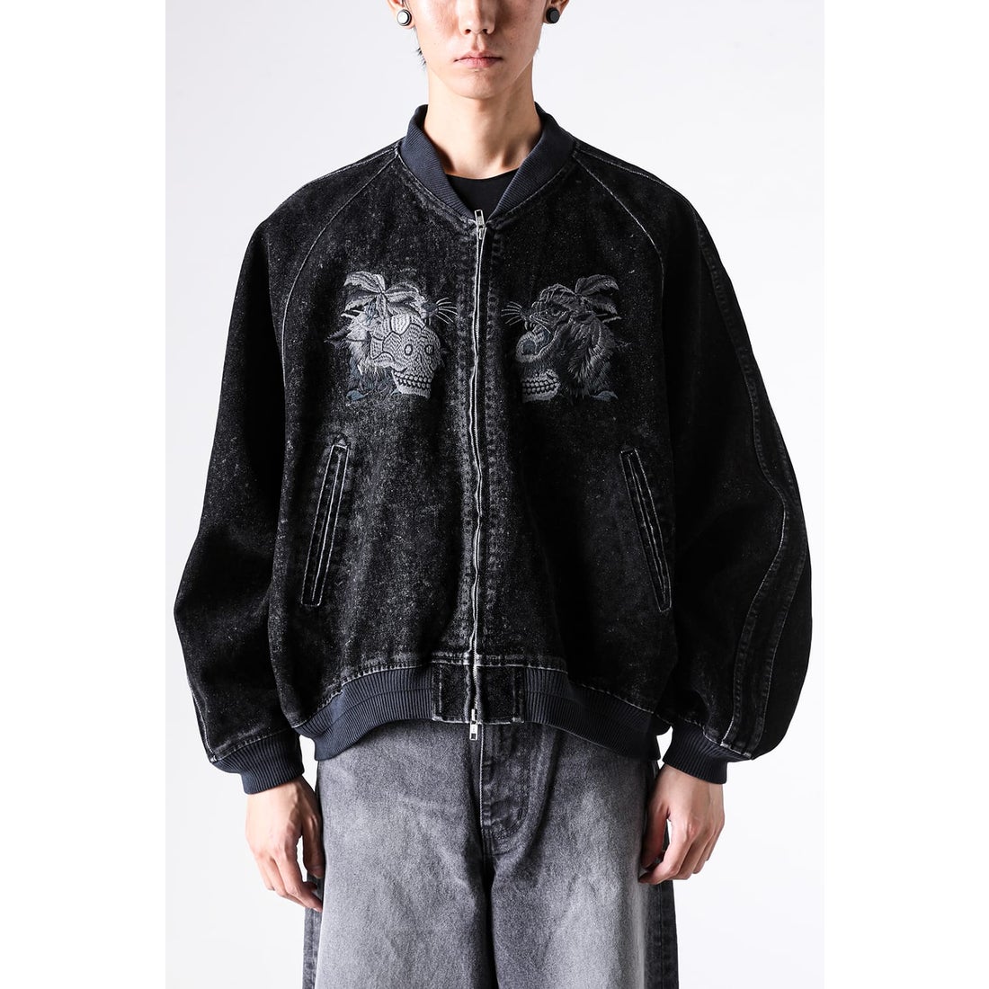 ダブレット doublet Flocked Denim Souvenir Jacket （Balck） -FASCINATE