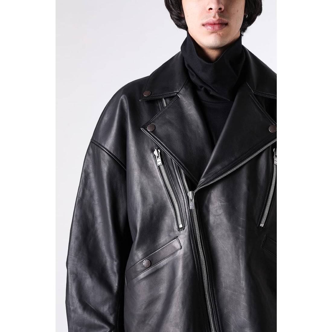 デヴォア DEVOA W Riders Leather Jacket Soft Sheep （BLACK） -FASCINATE