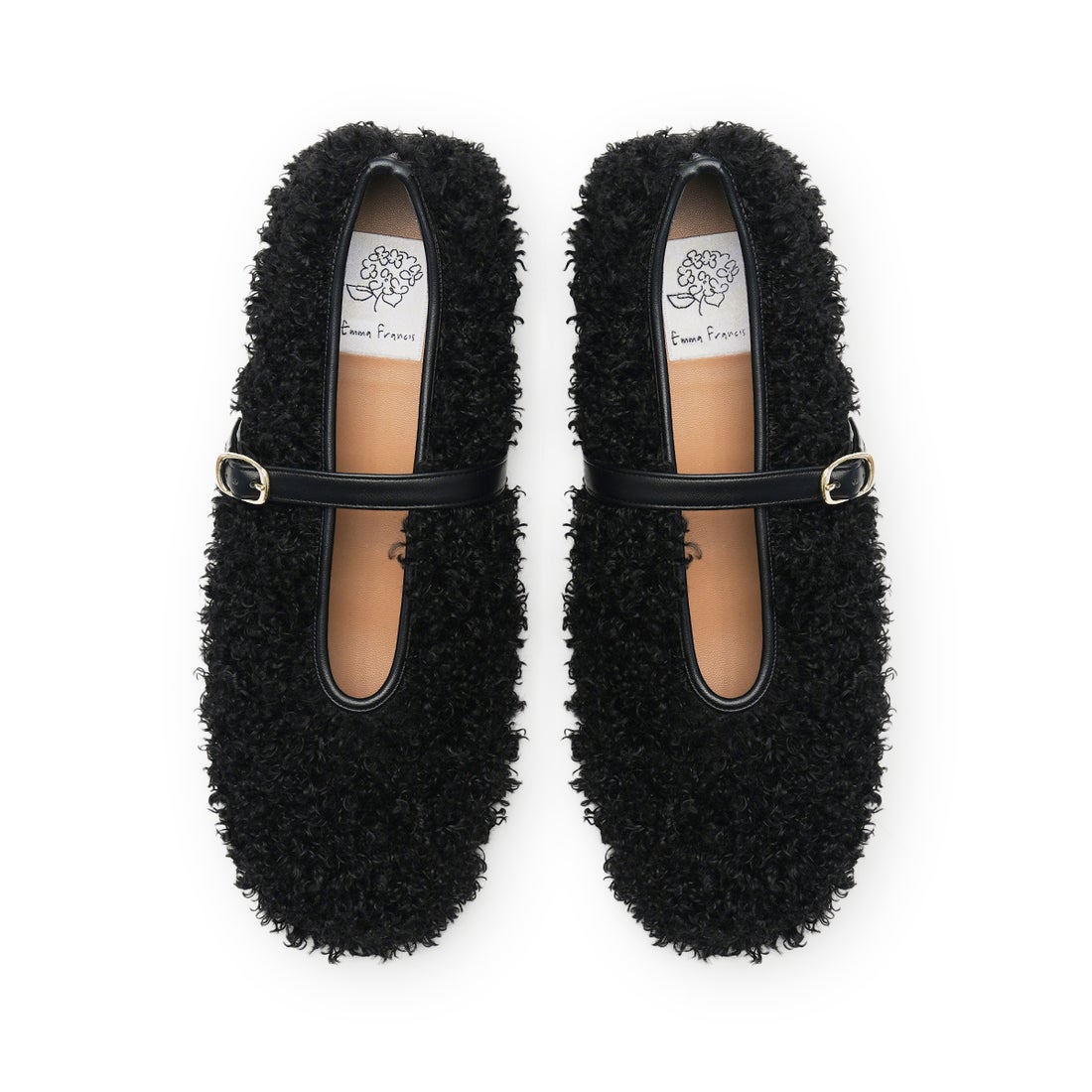 フラット ボア メリージェーン （ブラック ボア） -Emma Francis