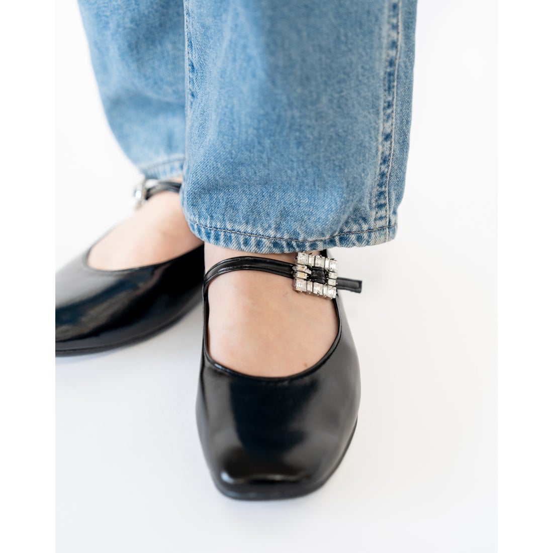 フラット ストラップ メリージェーン （ブラック マイラー） -Emma