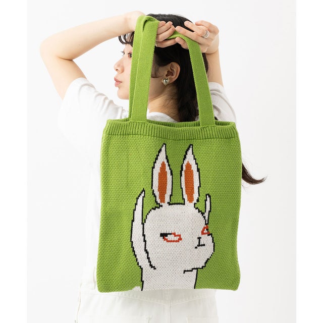 エモニーク emonique ニットトートバッグ （グリーン） - ファッション