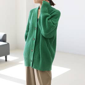 アレッタ ヴィータ Aletta vita 鹿の子編みリブ袖Vネックカーディガン