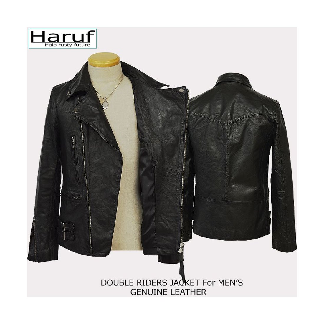 ハルフ Haruf 本革 レザージャケット ダブルライダースジャケット 革