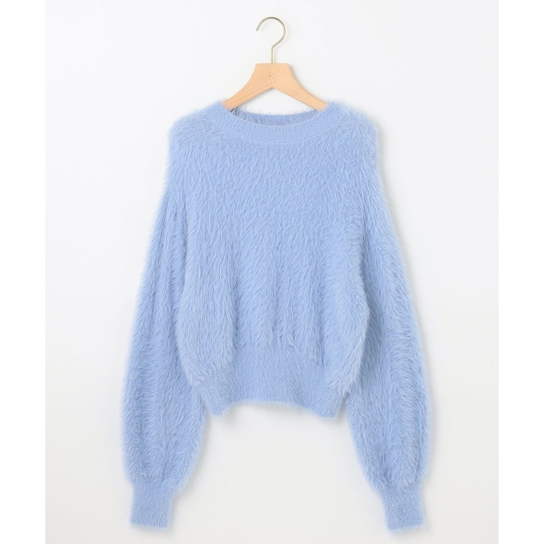 組曲 ナイロンファー ニット （クリームブルー系） -ファッション通販