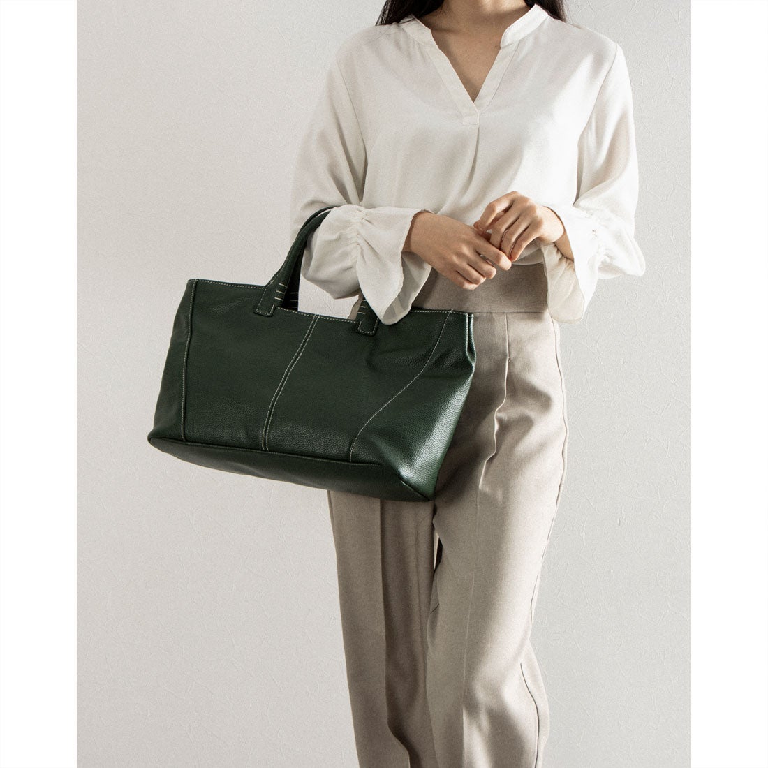 アッシュ・エル H・L 手提げバッグ （グリーン） -ファッション通販