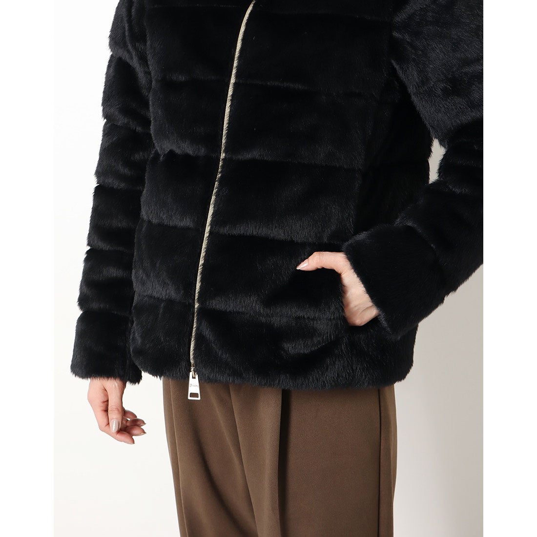 ヘルノ HERNO エコファーダウンジャケット （BLACK） -ファッション